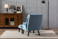 Soft Comfortable 1pc Accent Click Clack Chair with light blue-primary living space-modern-fabric