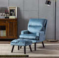 Soft Comfortable 1pc Accent Click Clack Chair with light blue-primary living space-modern-fabric