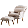 Soft Comfortable 1pc Accent Click Clack Chair with beige-primary living space-modern-fabric