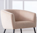 Luxurious Design 1pc Accent Chair Beige Velvet Clean beige-primary living space-modern-fabric