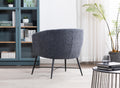 Modern Style 1pc Accent Chair Grey Sheep Wool Like grey-primary living space-luxury-fabric