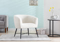 Modern Style 1pc Accent Chair White Sheep Wool Like white-primary living space-luxury-fabric