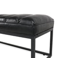 Metal Base Upholstered Bench for Bedroom for Entryway black-pu