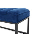 Metal Base Upholstered Bench for Bedroom for Entryway navy blue-velvet