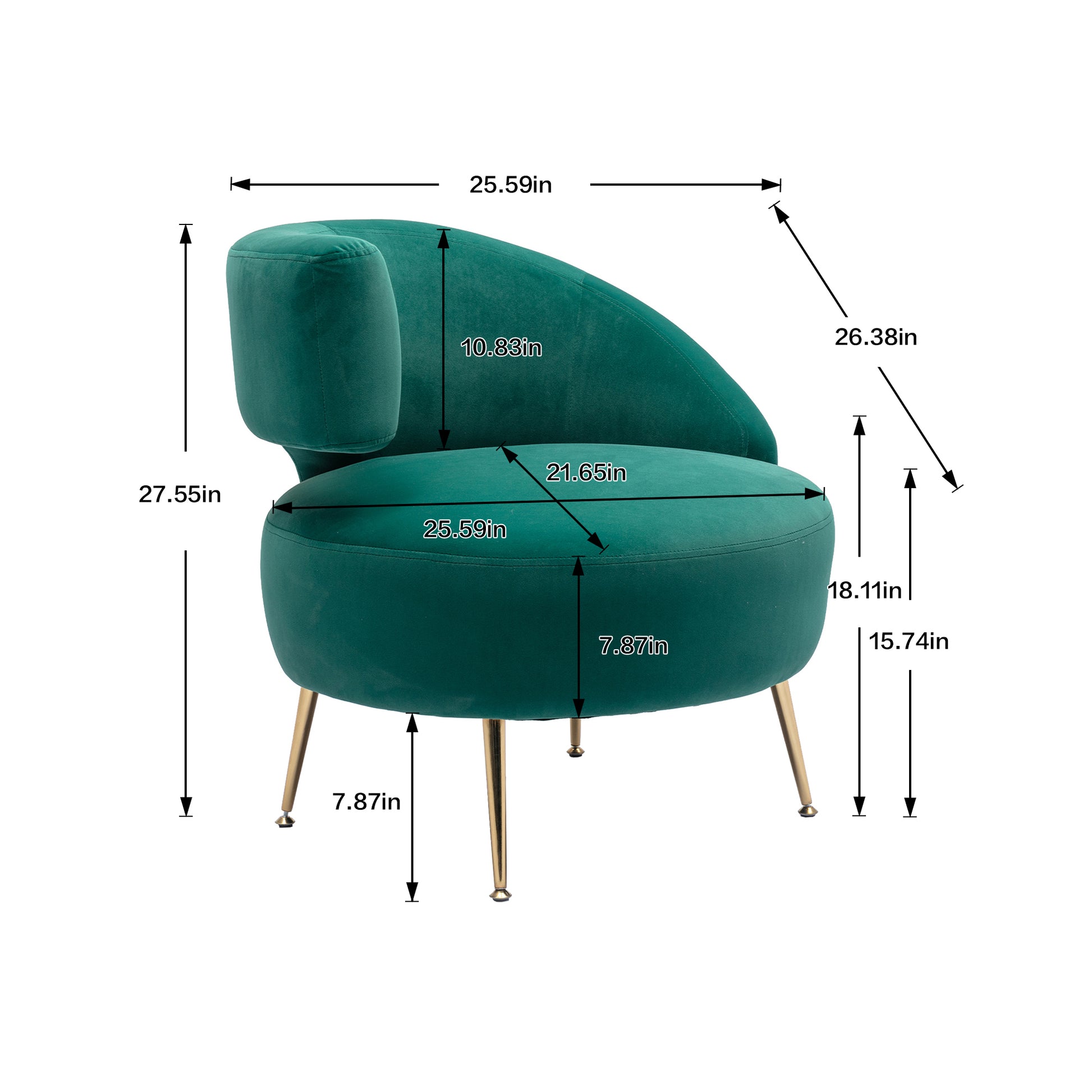 COOLMORE Accent Chair ,leisure single chair with emerald-polyester