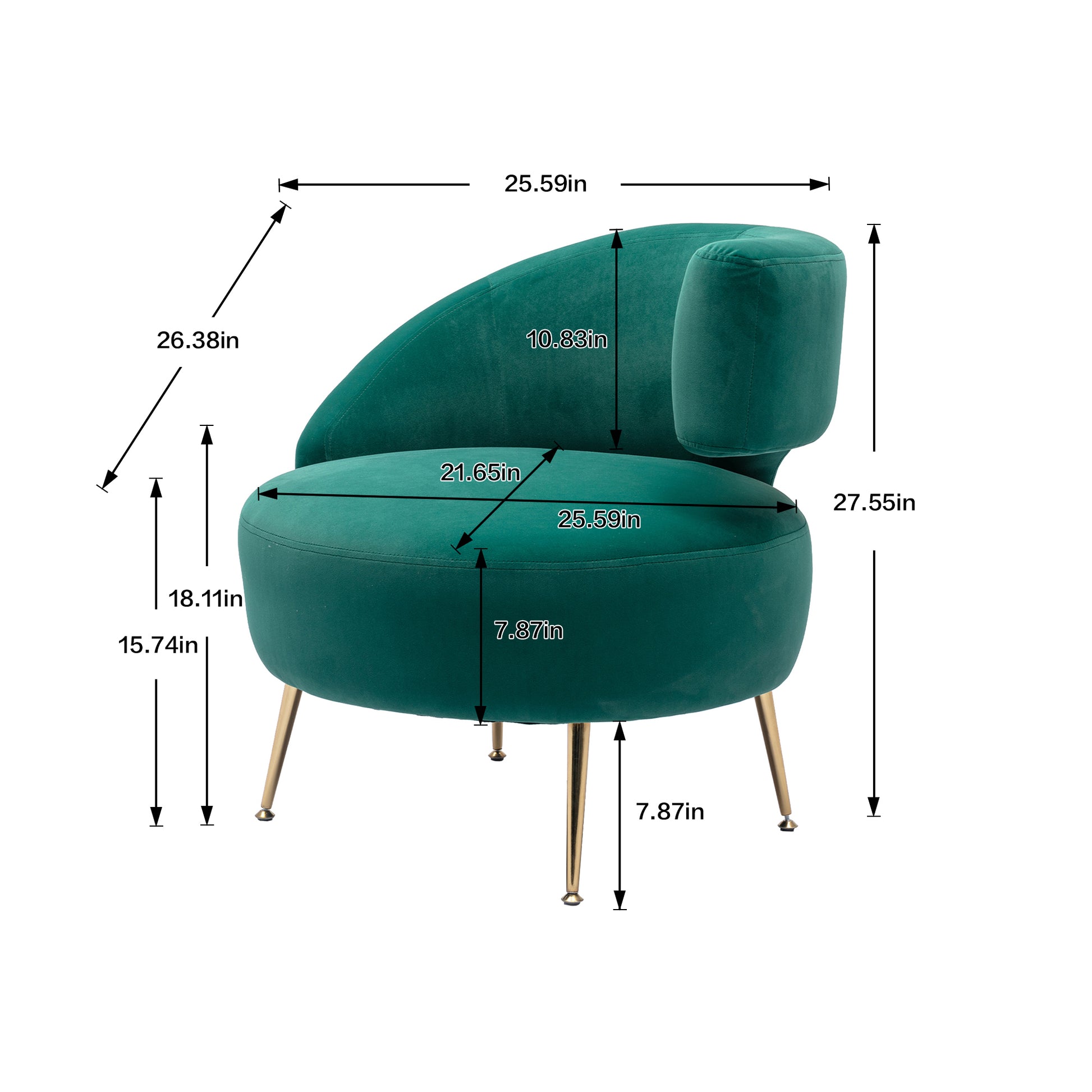 COOLMORE Accent Chair ,leisure single chair with emerald-polyester