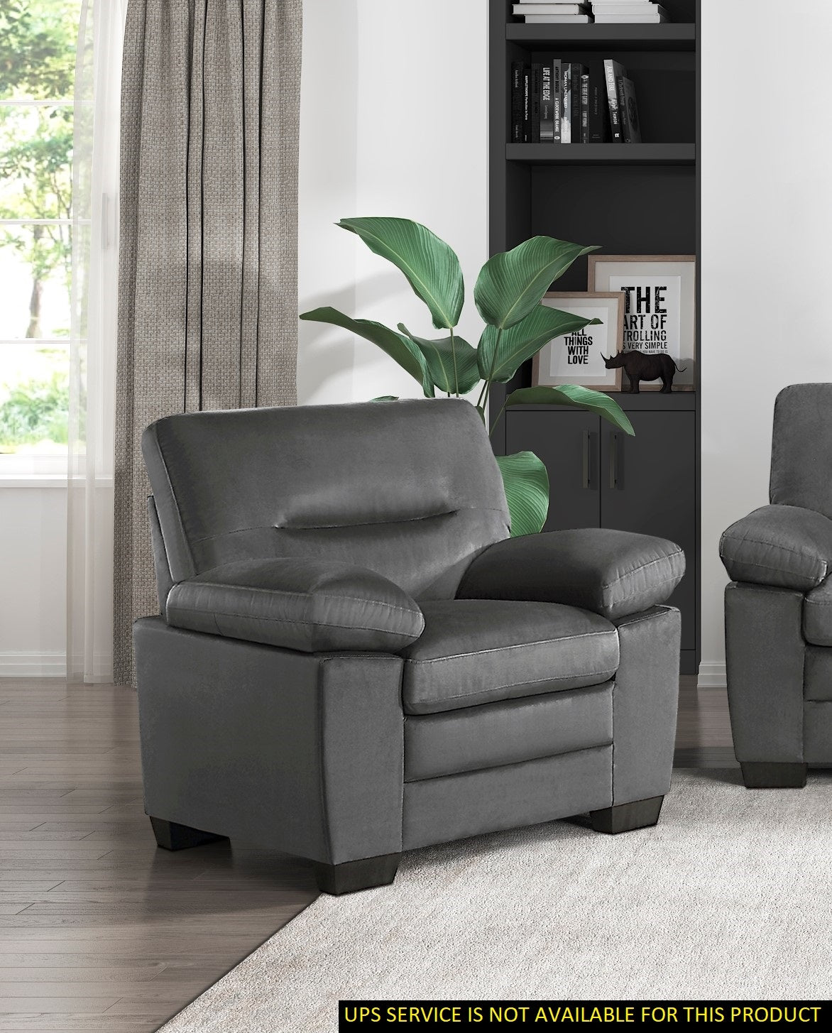 Modern Sleek Design Living Room Furniture 1pc Chair dark gray-primary living space-modern-fabric