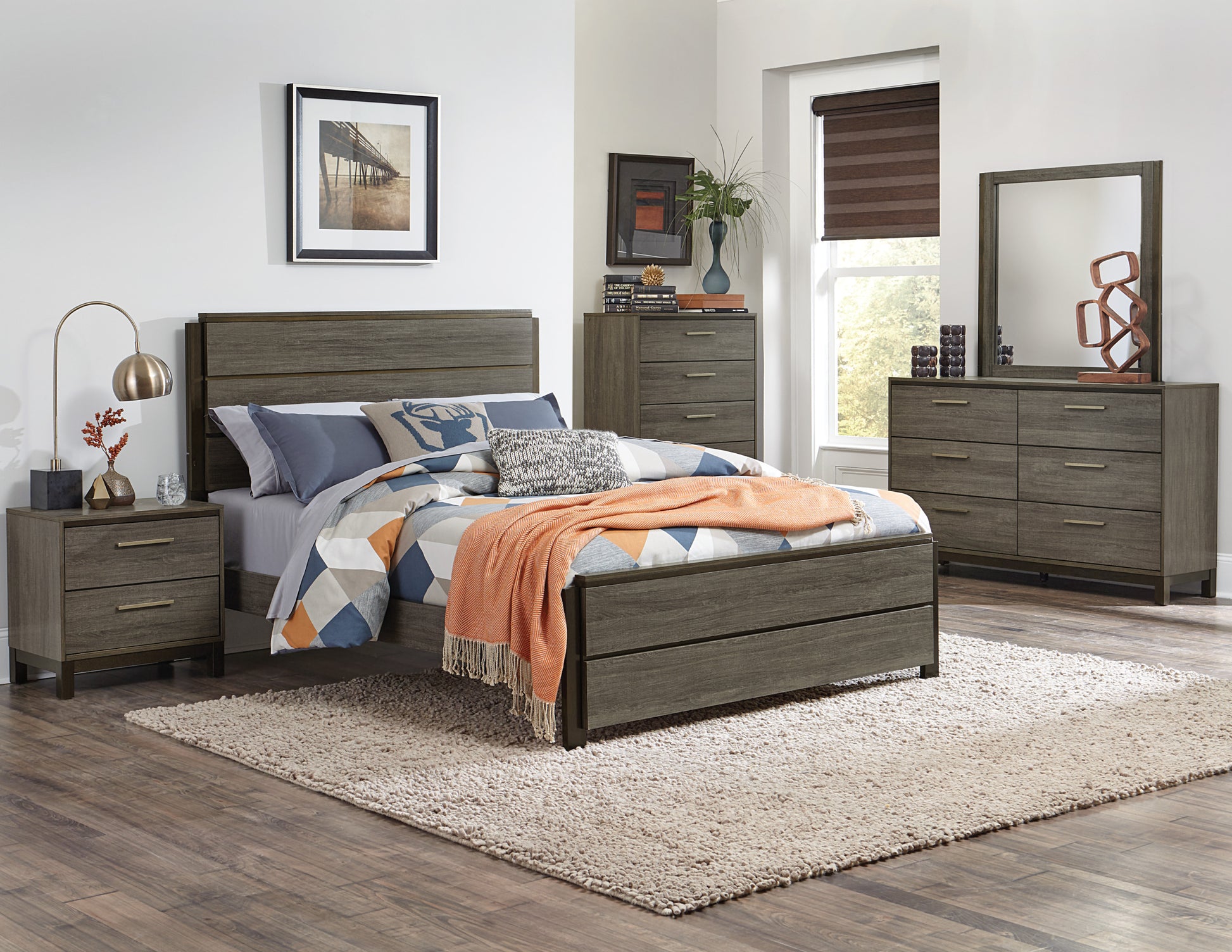 Contemporary Styling 1pc Dresser of 6x Drawers