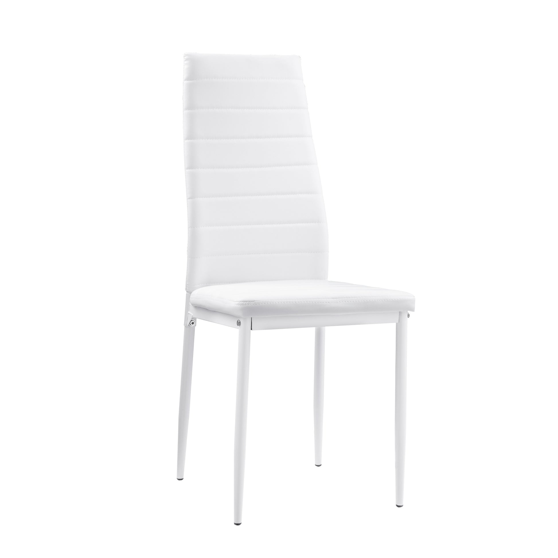 Modern Style White Metal Finish Side Chairs 2pc Set white-dining room-ultra-modern-metal