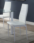 Modern Style White Metal Finish Side Chairs 2pc Set white-dining room-ultra-modern-metal