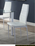 Modern Style White Metal Finish Side Chairs 2pc Set white-dining room-ultra-modern-metal