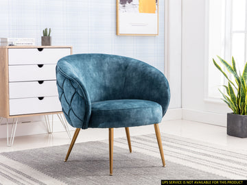 Gorgeous Living Room Accent Chair 1pc Button Tufted blue-primary living space-ultra-modern-solid wood