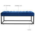 Metal Base Upholstered Bench for Bedroom for Entryway navy blue-velvet