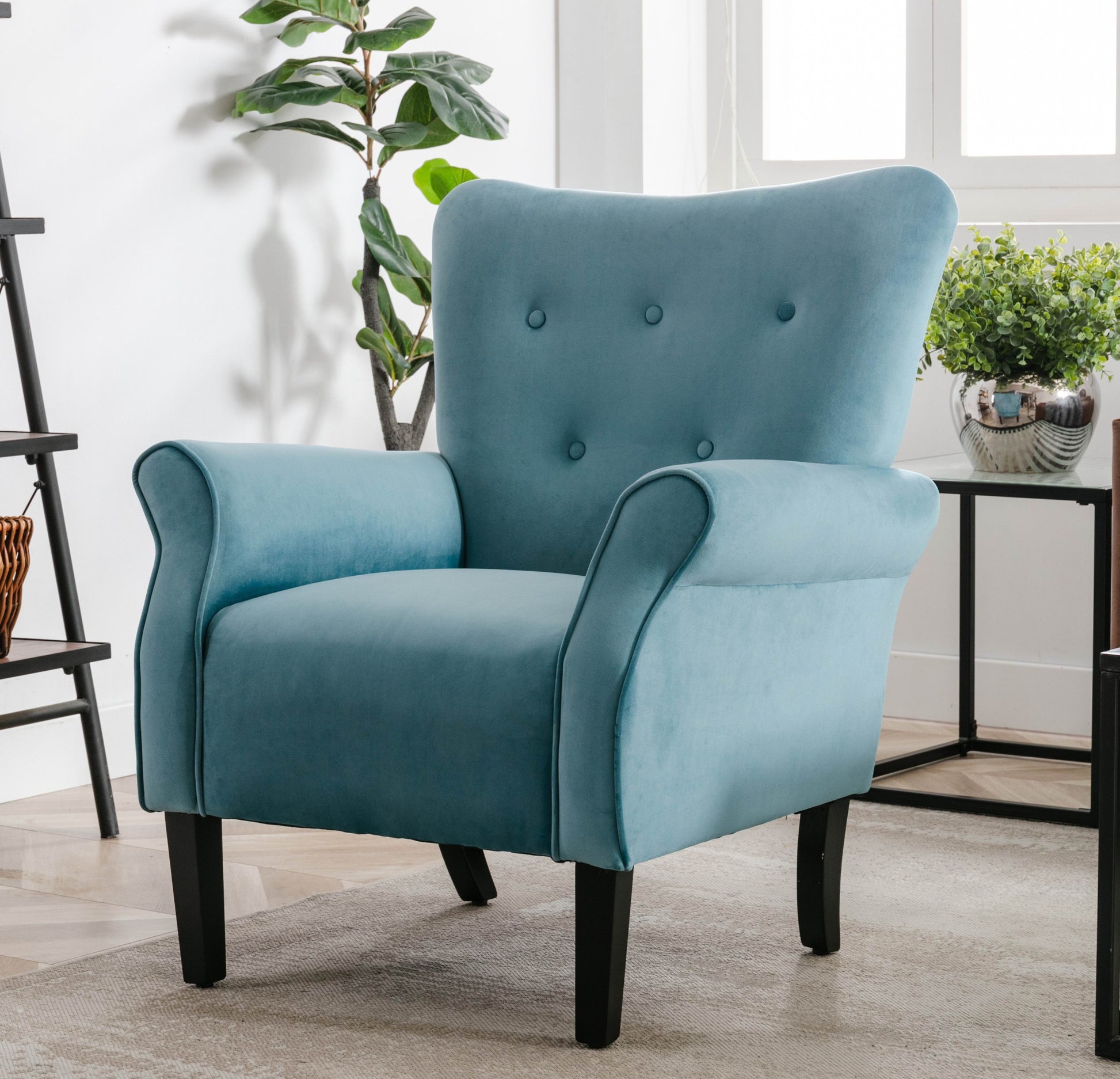 Stylish Living Room Furniture 1pc Accent Chair Blue blue-primary living space-luxury-modern-solid