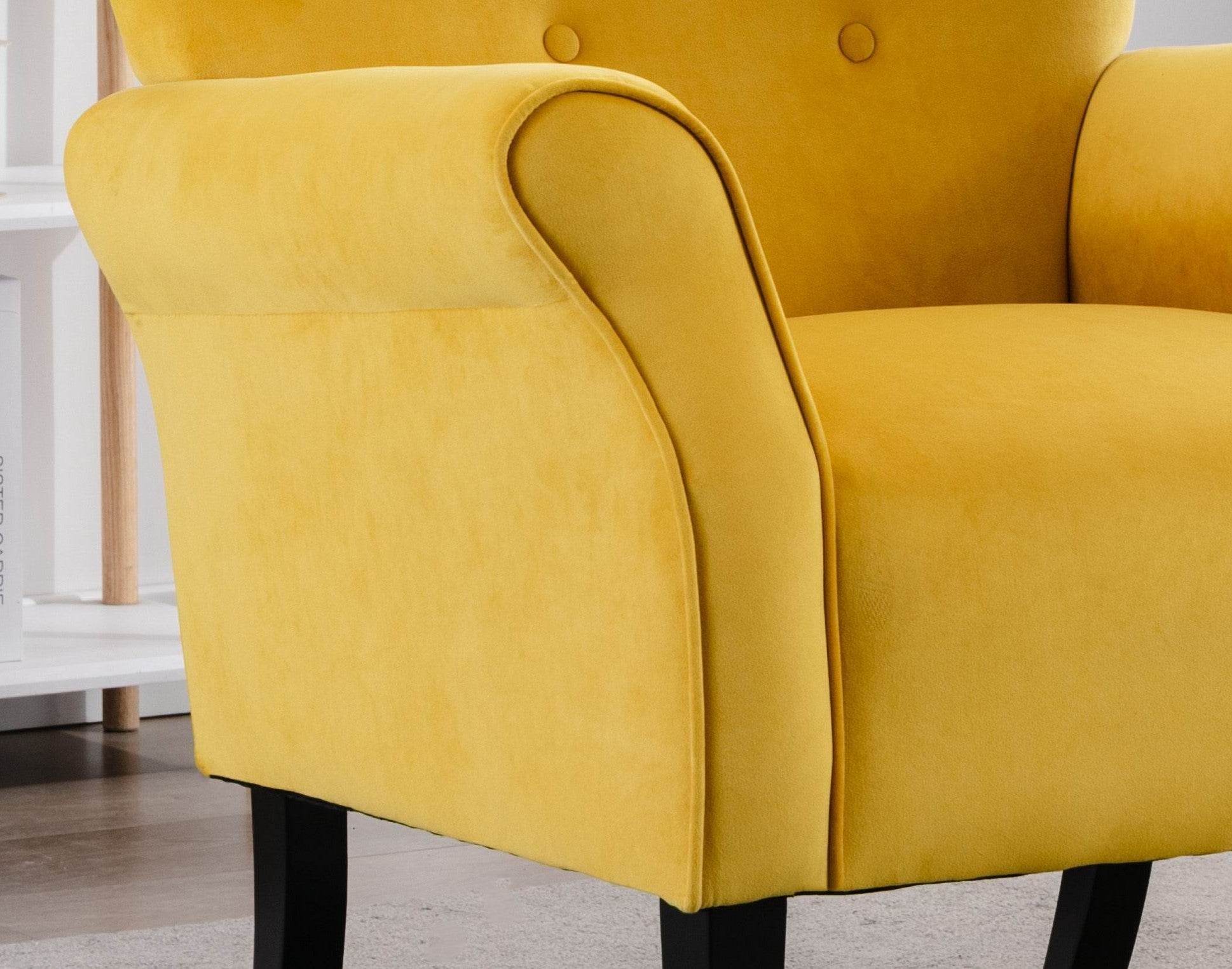 Stylish Living Room Furniture 1pc Accent Chair Yellow yellow-primary living space-modern-solid wood