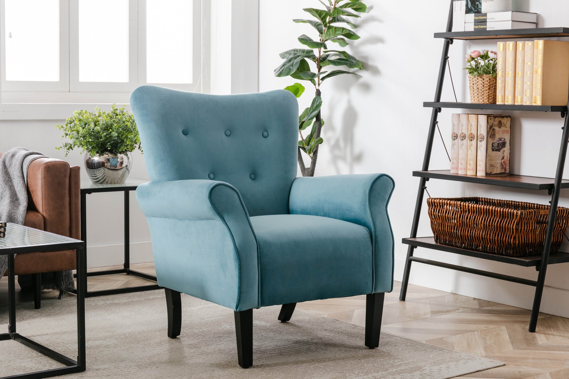 Stylish Living Room Furniture 1pc Accent Chair Blue blue-primary living space-luxury-modern-solid