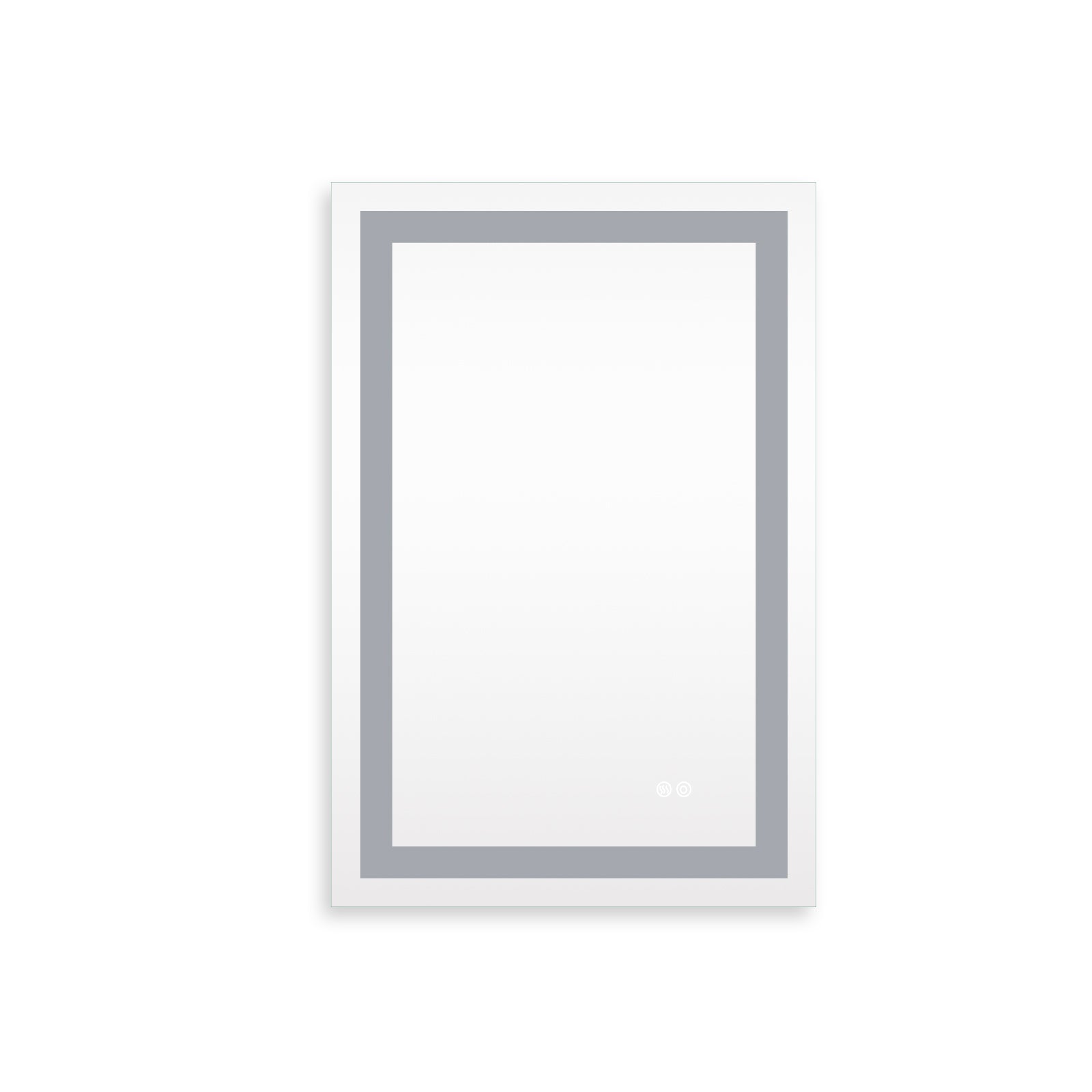 24x32 Inch LED Lighted Bathroom Mirror with 3 Colors silver-aluminium