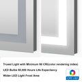 60x28 Inch LED Lighted Bathroom Mirror with 3 Colors silver-aluminium