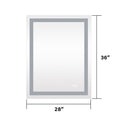 28x36 Inch LED Lighted Bathroom Mirror with 3 Colors silver-aluminium