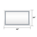 40x24 Inch LED Lighted Bathroom Mirror with 3 Colors silver-aluminium