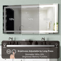 60x28 Inch LED Lighted Bathroom Mirror with 3 Colors silver-aluminium