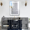 24x32 Inch LED Lighted Bathroom Mirror with 3 Colors silver-aluminium