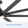 72'' Indoor Smart Black Ceiling Fan With Led