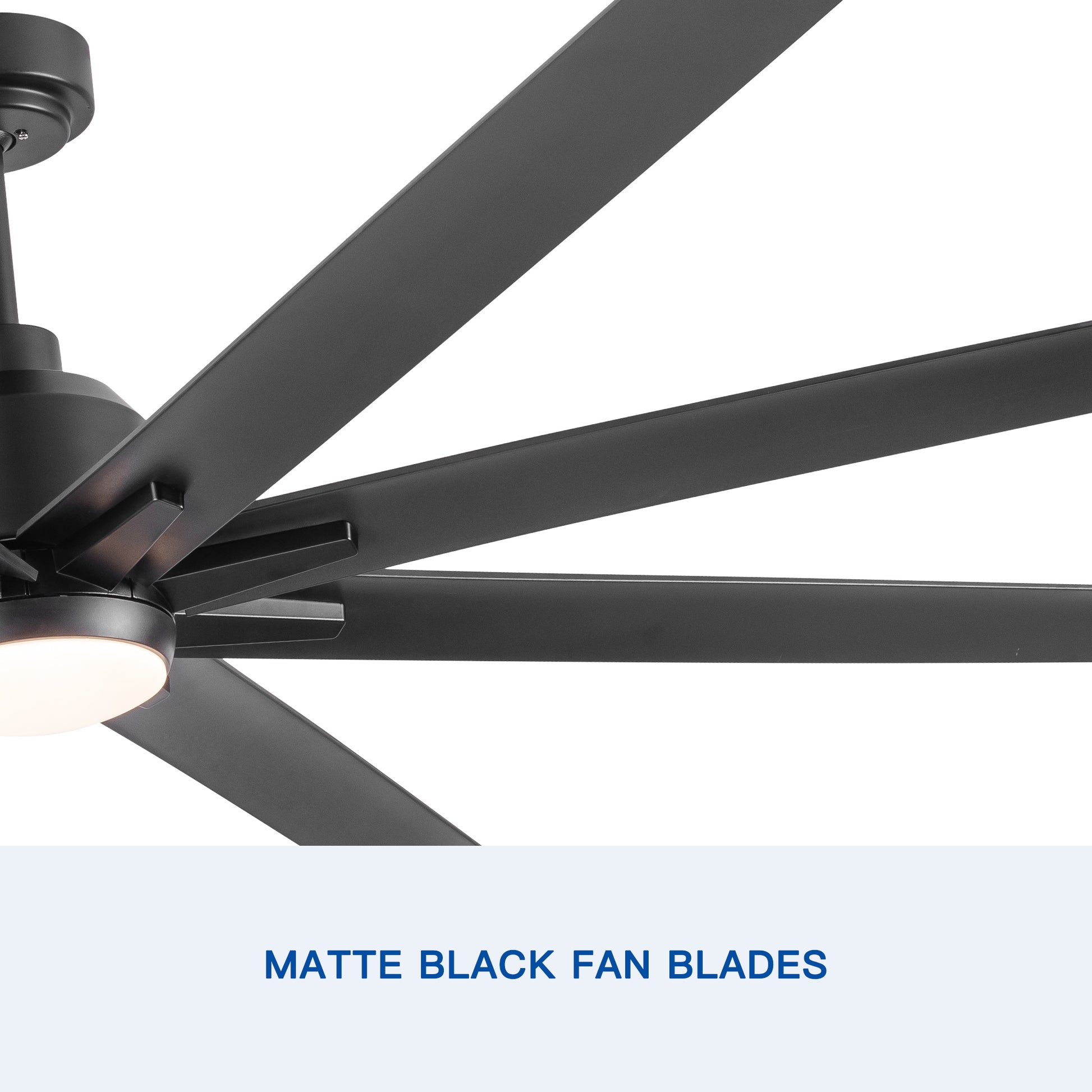 72'' Indoor Smart Black Ceiling Fan With Led