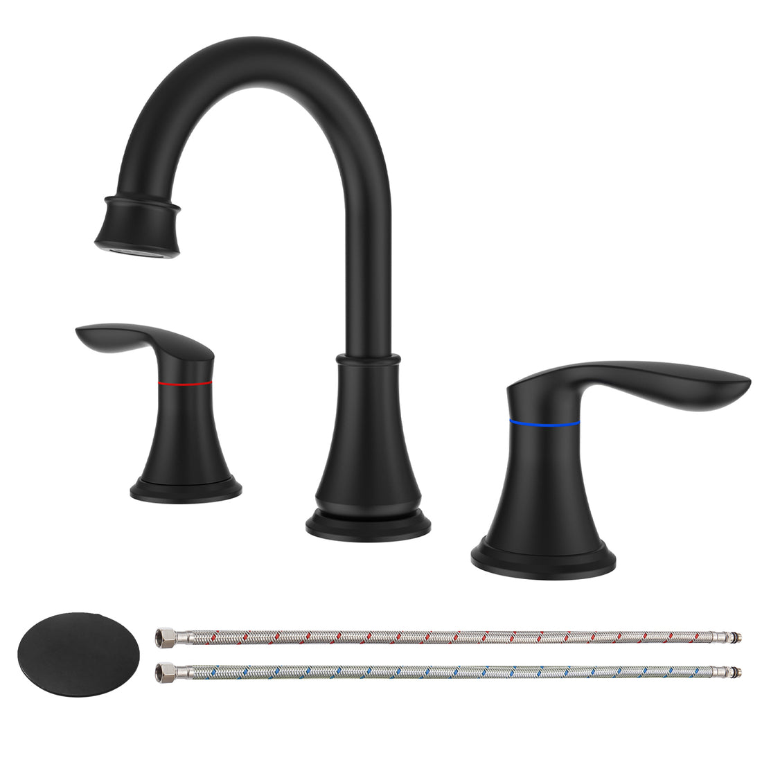 2 Handle 8 inch Widespread Bathroom Sink Faucet Matt matte black-metal