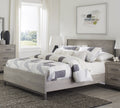 Attractive Light Gray Finish 1pc Queen Size Bed