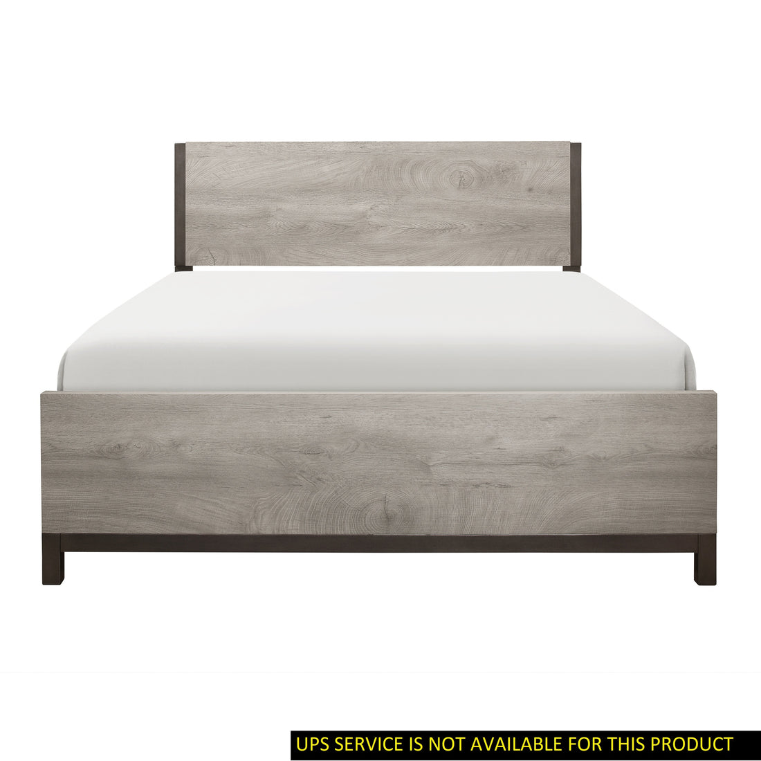 Attractive Light Gray Finish 1pc Queen Size Bed