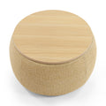 Round Storage Ottoman, 2 in 1 Function, Work as End natural-plastic