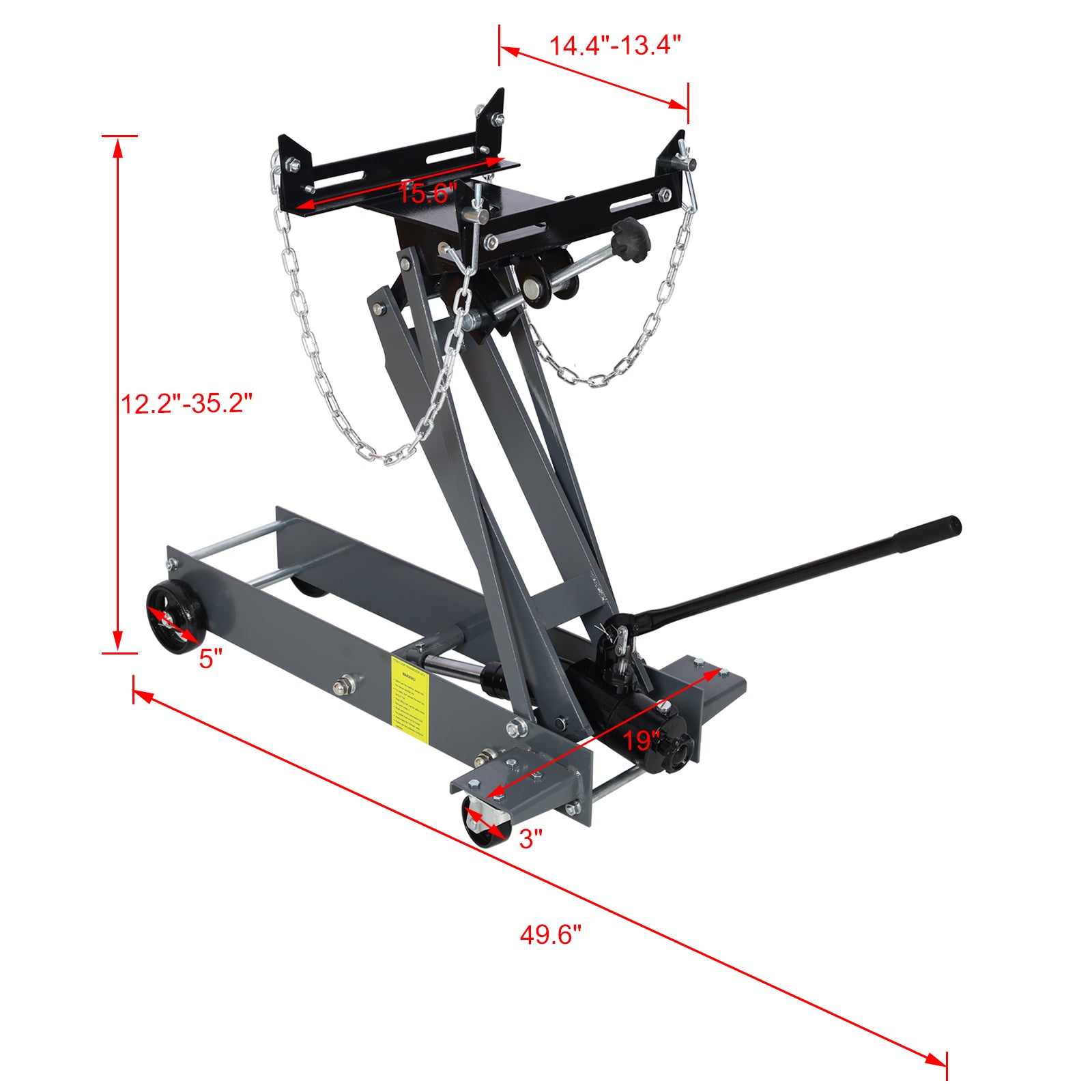 Hydraulic transmission service jack,flloor jack 1 ton light gray-steel