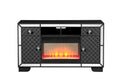 Madison TV Stand With Electric Fireplace in Black 60-70-black-400-primary living