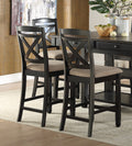 Transitional Style Counter Height Dining Set 5pc Table wood-black-seats 4-wood-dining