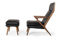 Fulton Modern Black Lounge Chair & Ottoman