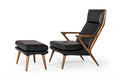 Fulton Modern Black Lounge Chair & Ottoman