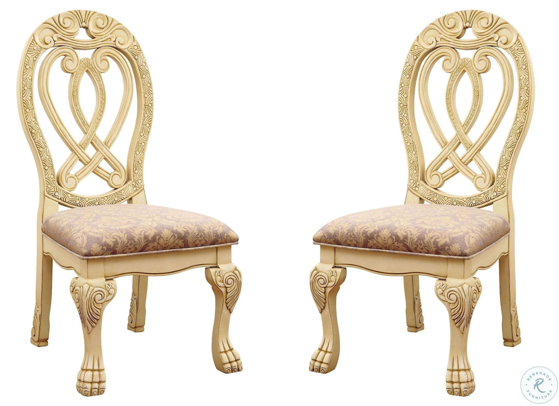 Formal Majestic Traditional Dining Chairs Vintage antique white-dining