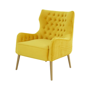 Modrest Everly Contemporary Velvet Yellow Accent