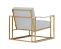 Larson Modern White fabric & Gold Accent Chair