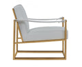 Larson Modern White fabric & Gold Accent Chair