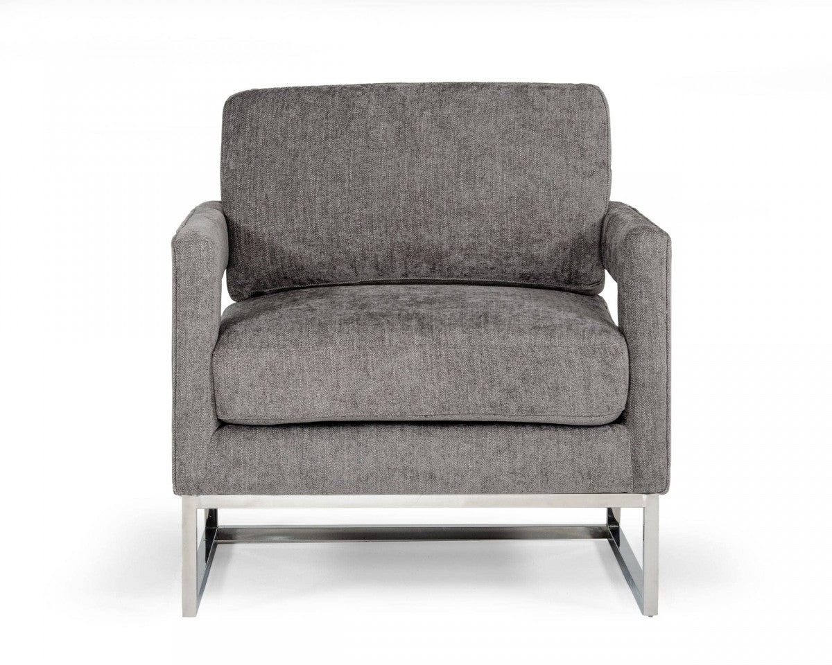 Modrest Edna Modern Dark Grey Fabric Accent Chair