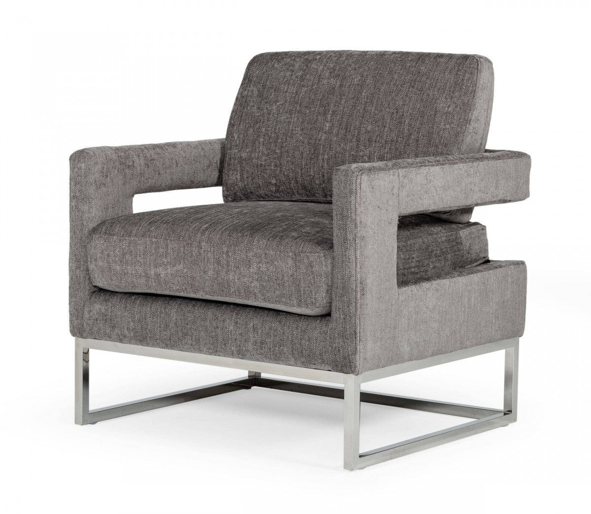 Modrest Edna Modern Dark Grey Fabric Accent Chair