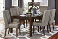 Contemporary Dark Brown 7pc Dining set Table with wood-wood-dark brown-seats 6-wood-dining