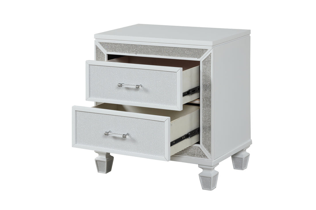 Crystal Modern Style 2 Drawer Nightstand Made