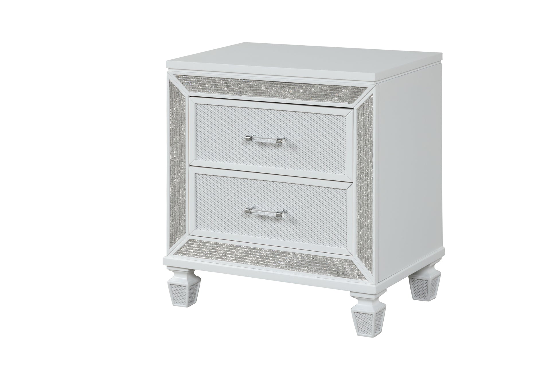 Crystal Modern Style 2 Drawer Nightstand Made