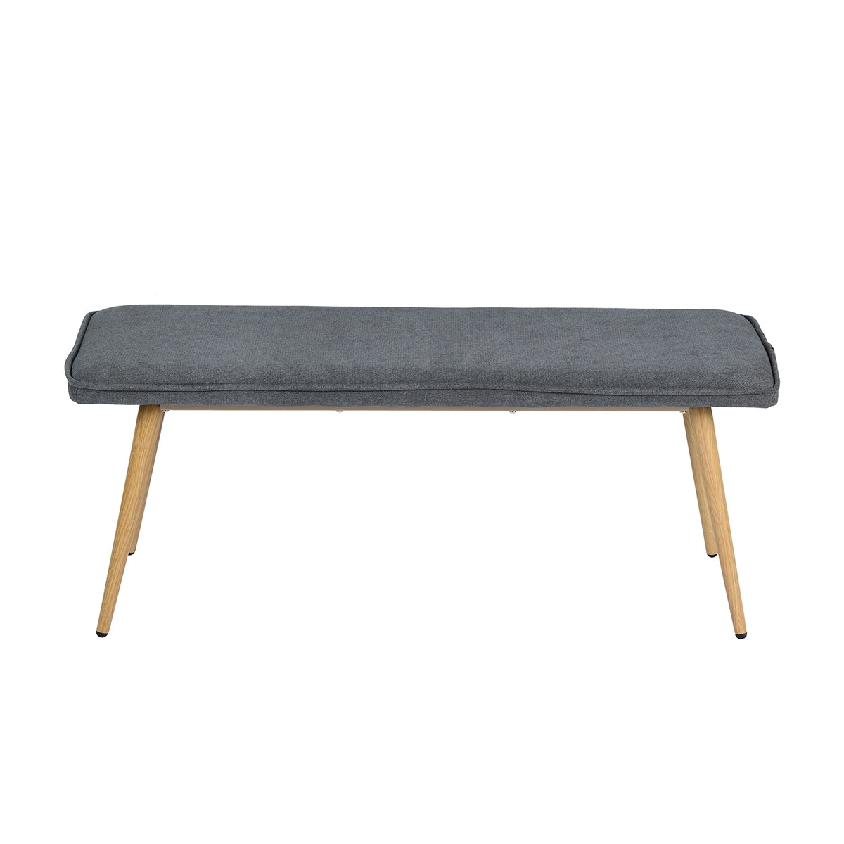 45.3" Dining Room Bench with Metal Legs CHARCOAL charcoal grey-upholstered-metal & wood