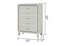 Crystal Chest Made with Wood and Finished in White white-drawer-5 drawers & above-ball bearing