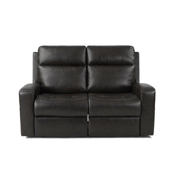 Caleb Tp Raf Recliner - Black Foam Leather 2 Seat