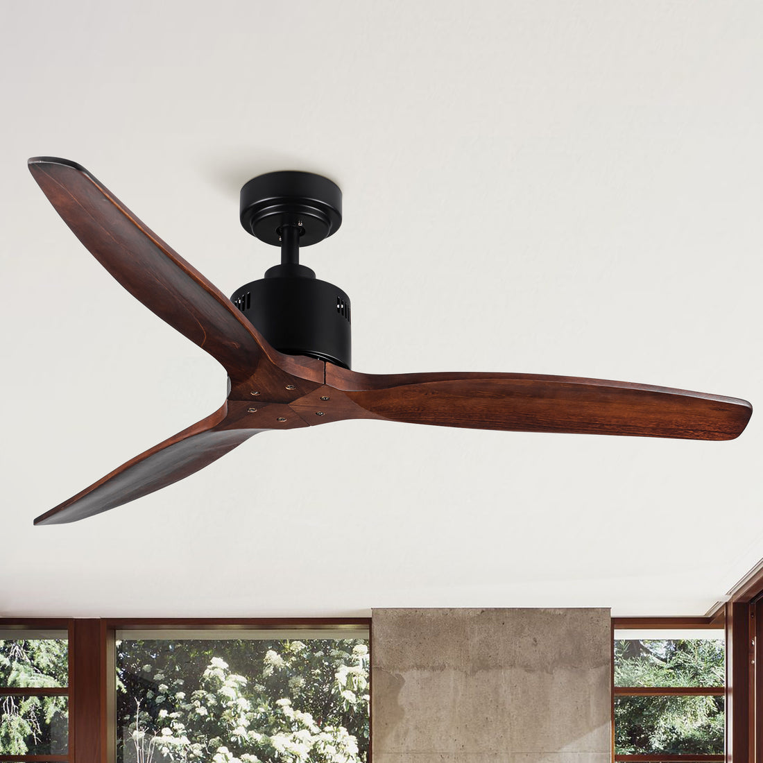 52 Antique Brown Ceiling Fan Without Light With